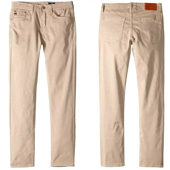 Ag Adriano Goldschmied THE STRYKER LUXE Sueded Denim Jeans Mid Rise Slim - Picture 1 of 13